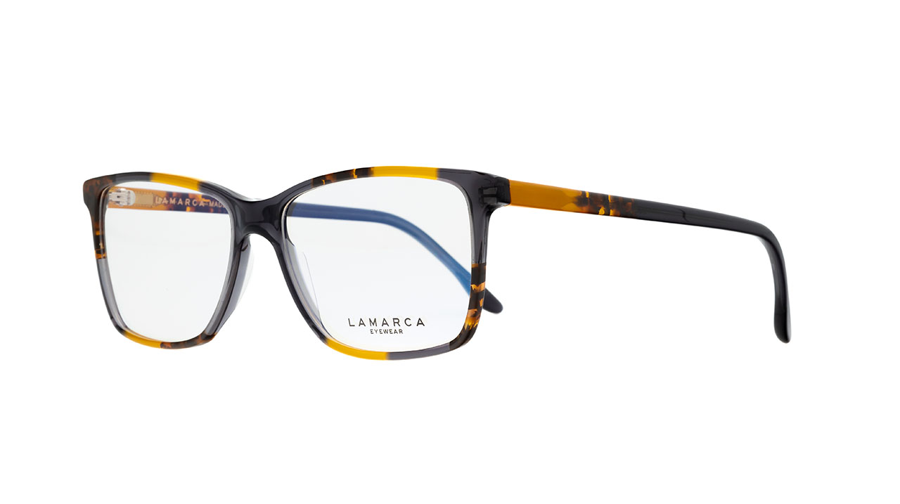 Paire de lunettes de vue Lamarca Mosaico 65 couleur jaune - Côté à angle - Doyle