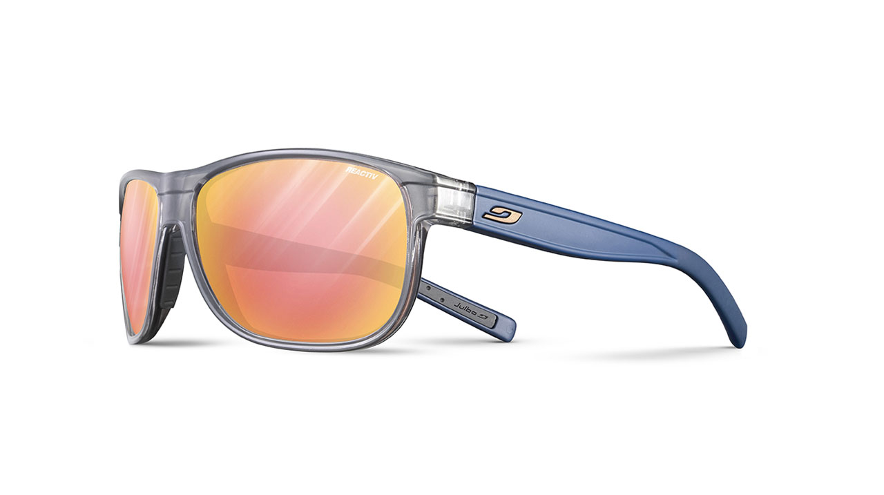 Paire de lunettes de soleil Julbo Js549 renegade m couleur bleu - Côté à angle - Doyle