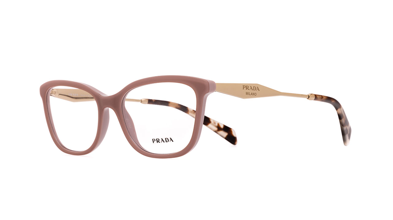 Paire de lunettes de vue Prada Pr02y couleur rose - Côté à angle - Doyle