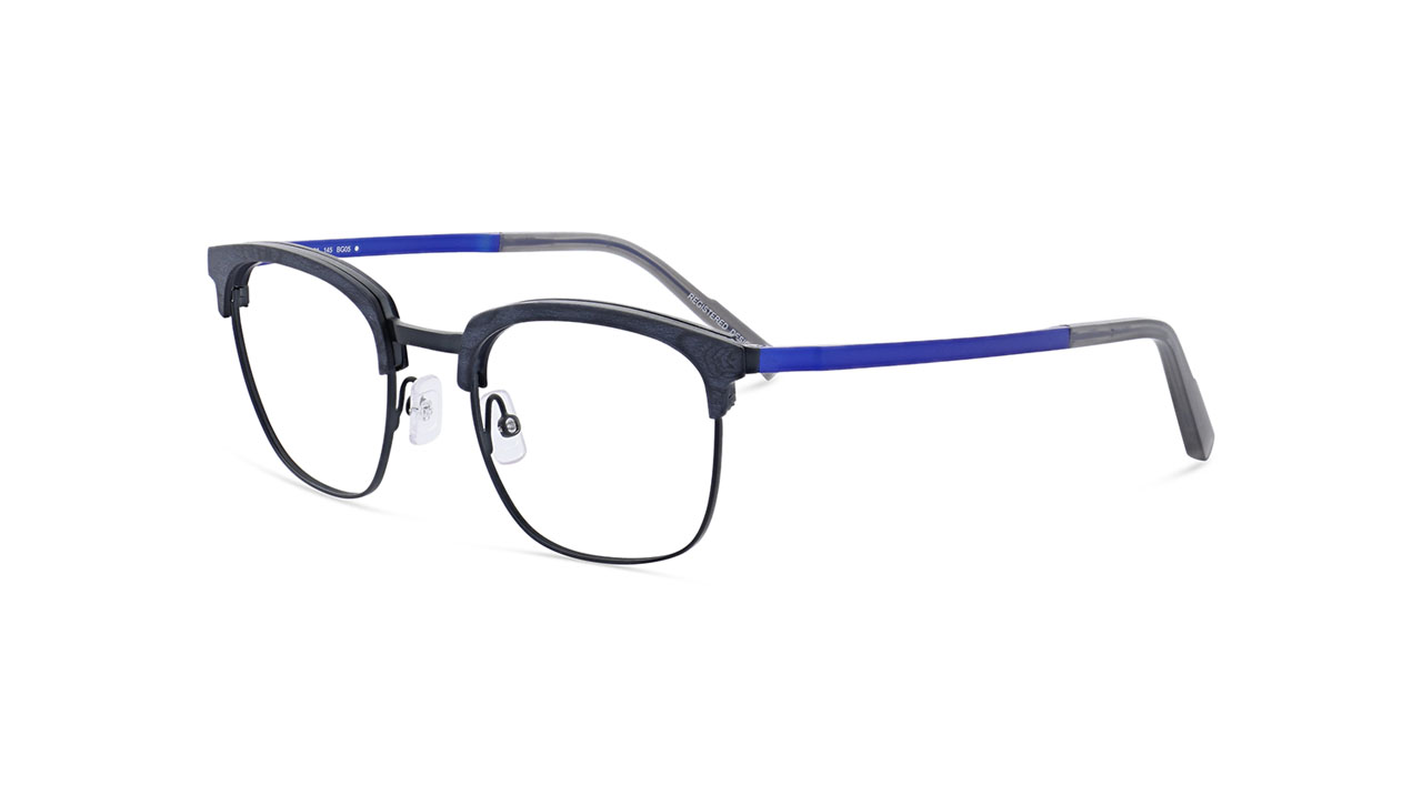 Paire de lunettes de vue Oga 10168o bois couleur bleu - Côté à angle - Doyle