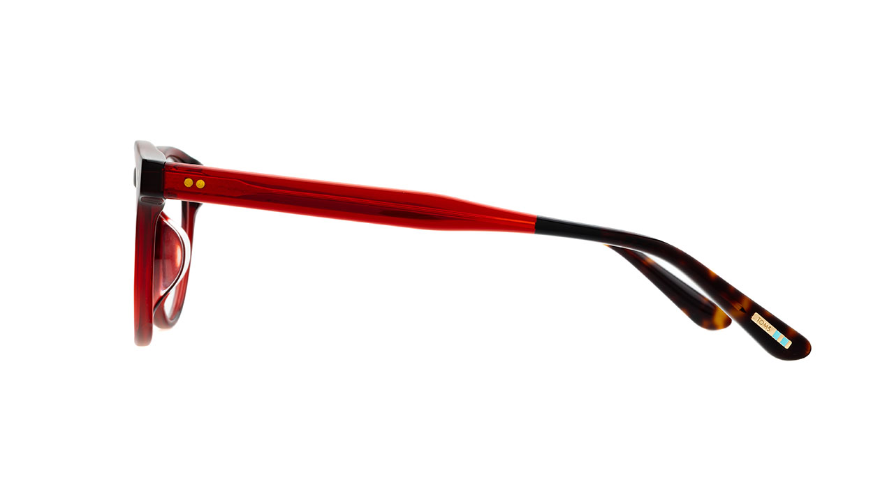 Paire de lunettes de vue Toms Leighton couleur rouge - Côté droit - Doyle