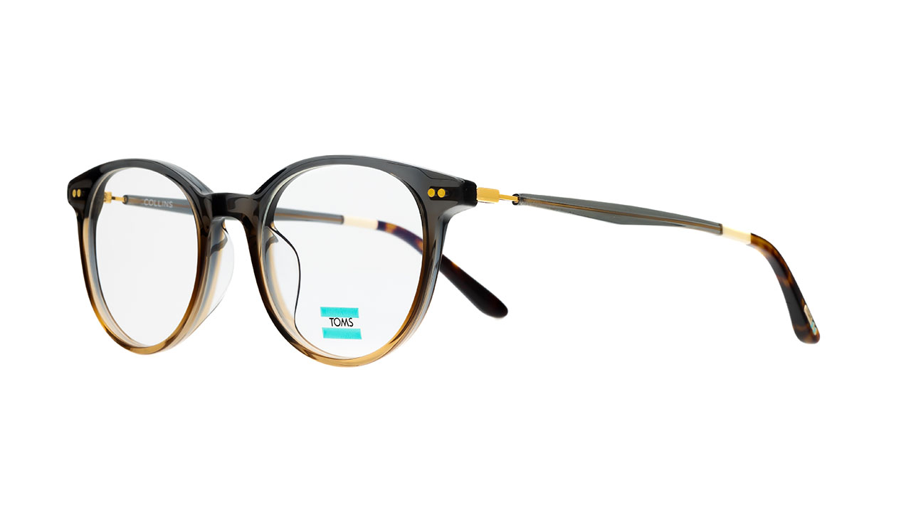 Paire de lunettes de vue Toms Collins couleur gris - Côté à angle - Doyle
