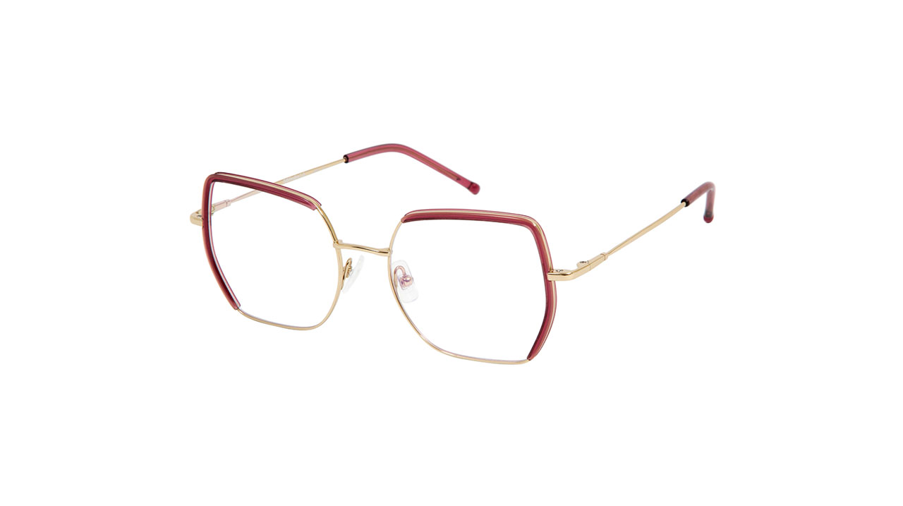Paire de lunettes de vue Gigi-studios Minerva couleur rose - Côté à angle - Doyle