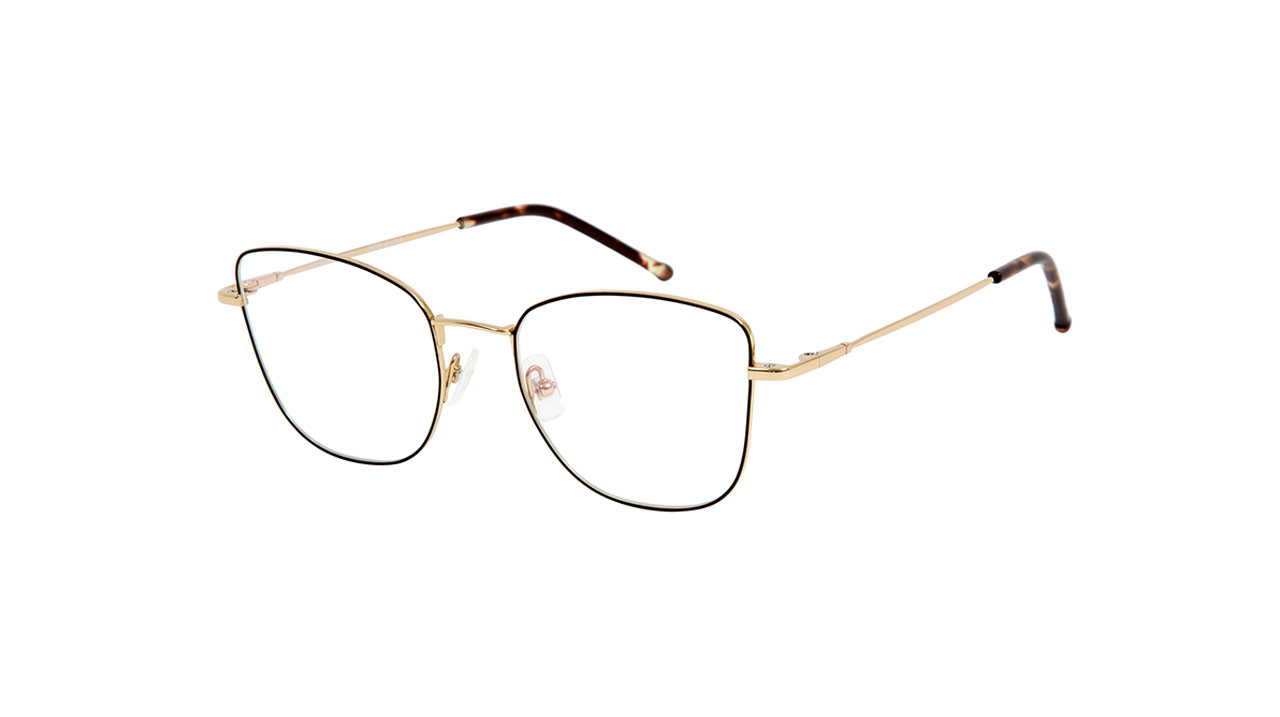 Paire de lunettes de vue Gigi-studios Silma couleur noir - Côté à angle - Doyle