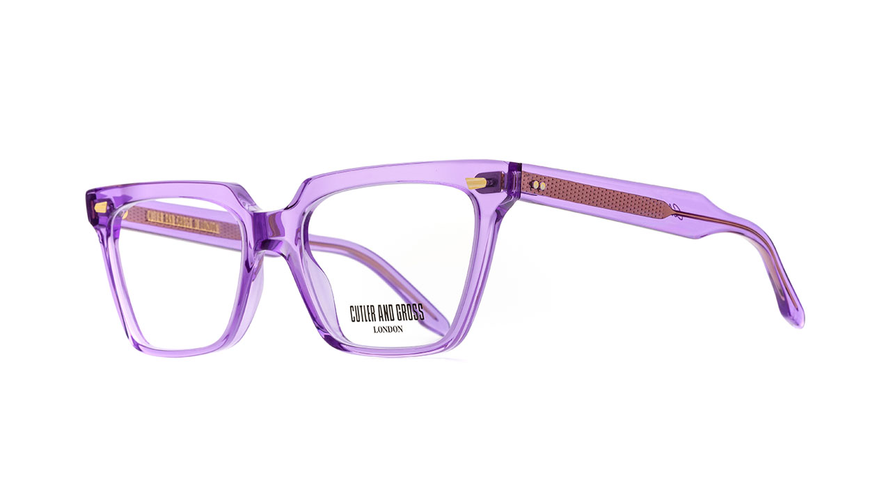 Paire de lunettes de vue Cutler-and-gross 1346 couleur mauve - Côté à angle - Doyle