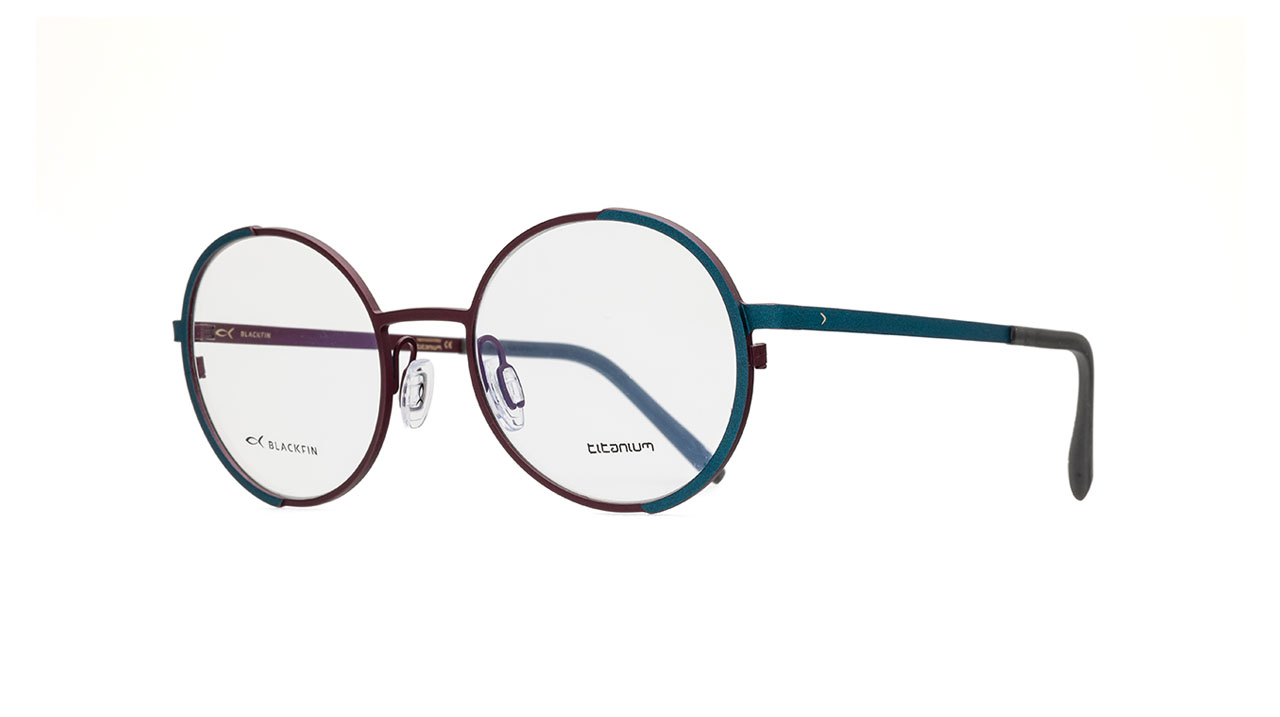 Paire de lunettes de vue Blackfin Bf970 milos couleur mauve - Côté à angle - Doyle