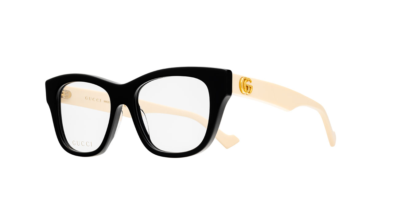 Paire de lunettes de vue Gucci Gg0999o couleur noir - Côté à angle - Doyle