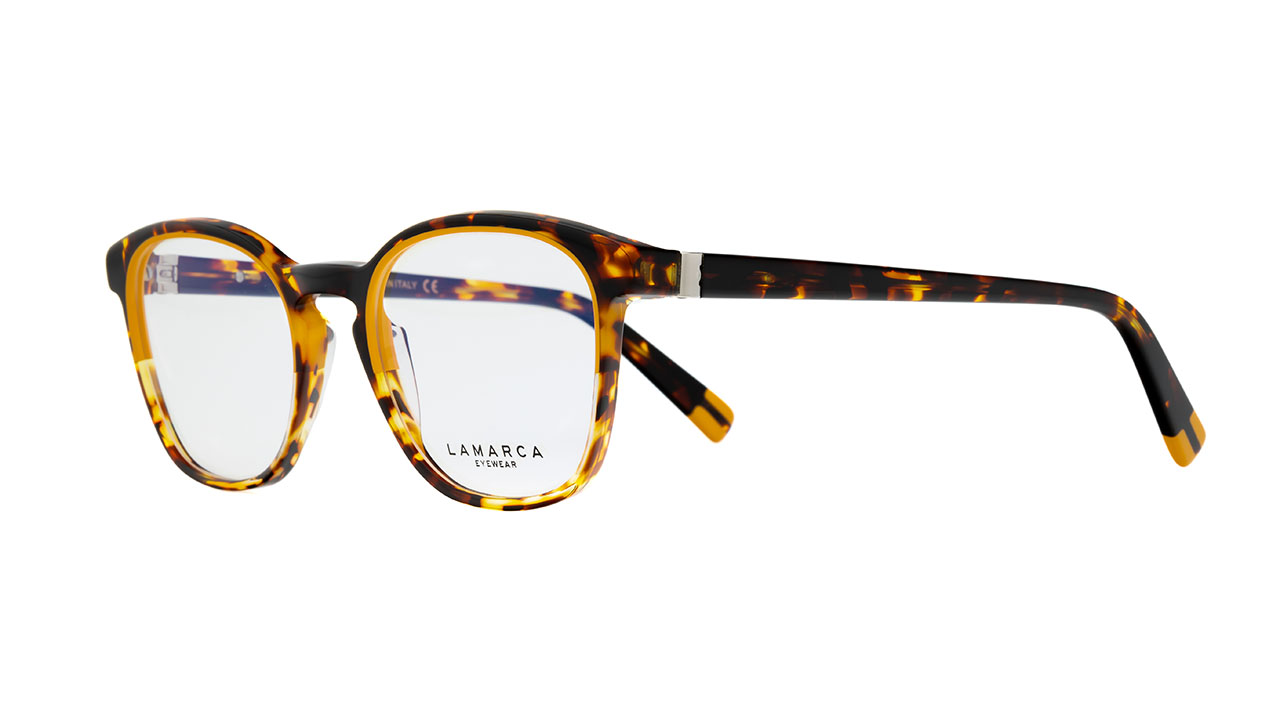 Paire de lunettes de vue Lamarca Policromie 93 couleur havane - Côté à angle - Doyle