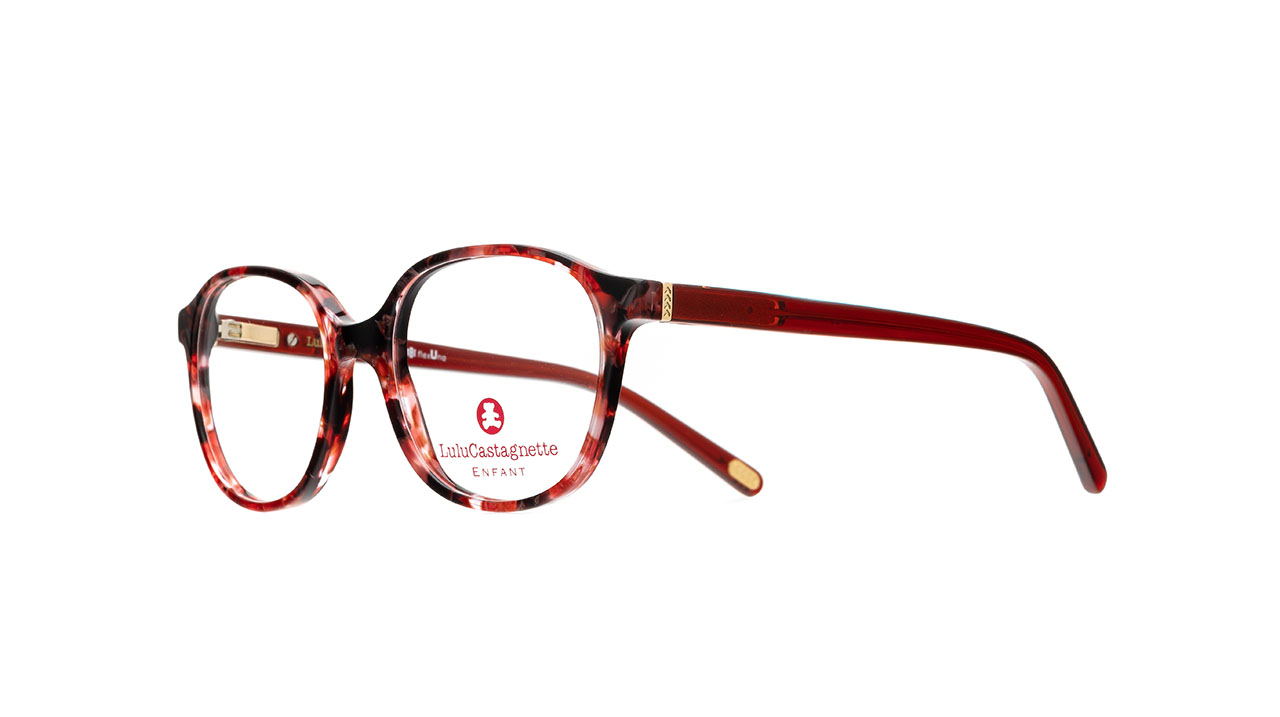 Paire de lunettes de vue Lulu-castagnette Leaa147 couleur rose - Côté à angle - Doyle