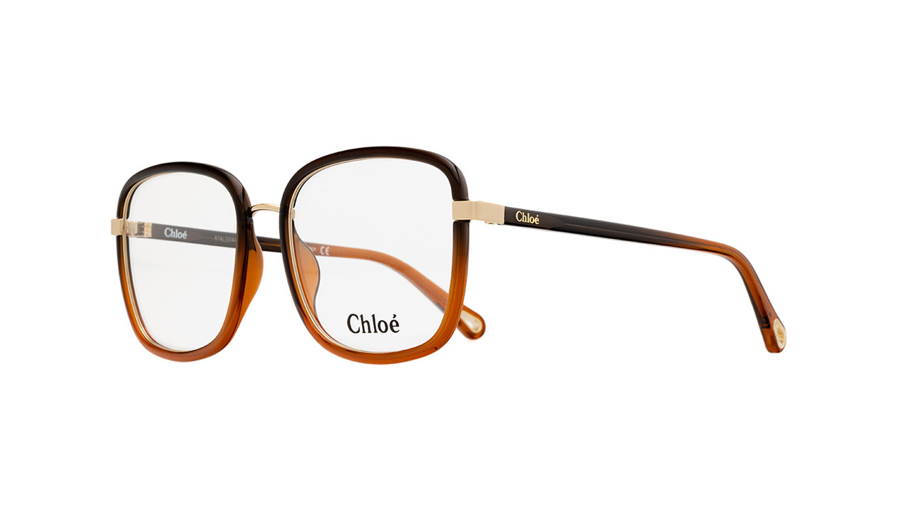 Paire de lunettes de vue Chloe Ch0034o couleur or - Côté à angle - Doyle