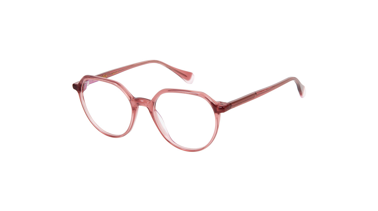 Paire de lunettes de vue Gigi-studios Alda couleur or rose - Côté à angle - Doyle