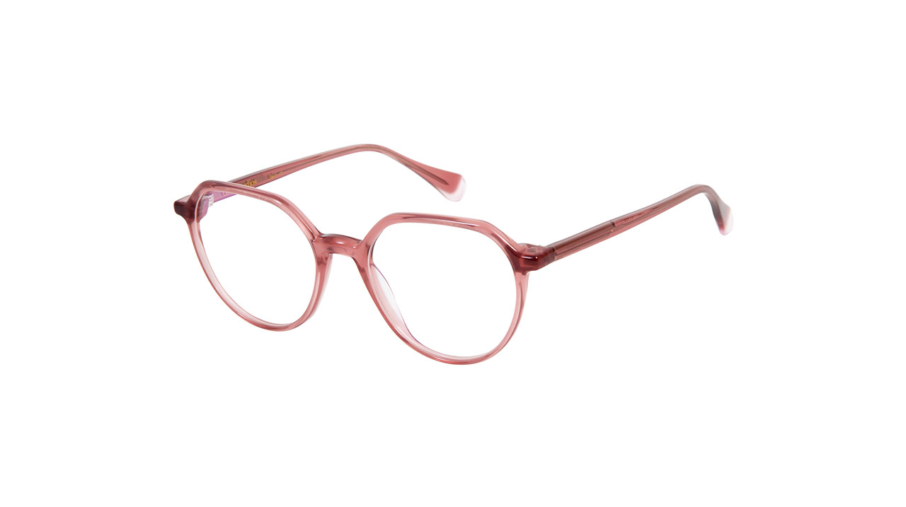 Paire de lunettes de vue Gigi-studio Alda couleur rose - Côté à angle - Doyle