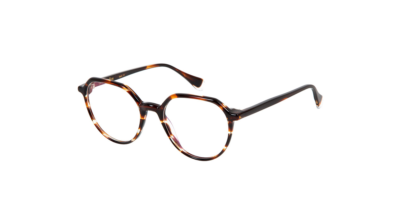Paire de lunettes de vue Gigi-studios Alda couleur brun - Côté à angle - Doyle