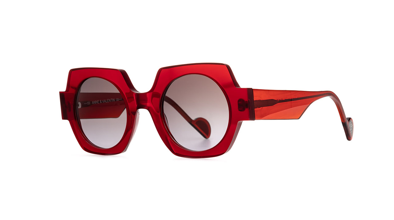 Paire de lunettes de soleil Anne-et-valentin Smet /s couleur rouge - Côté à angle - Doyle