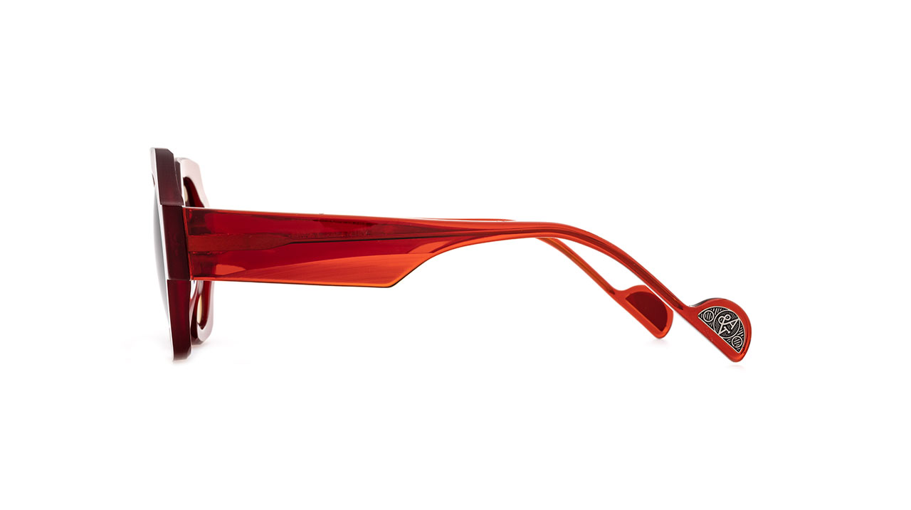 Paire de lunettes de soleil Anne-et-valentin Smet /s couleur rouge - Côté droit - Doyle