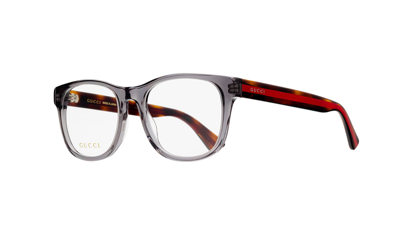 Paire de lunettes de vue Gucci Gg0004on couleur gris - Côté à angle - Doyle