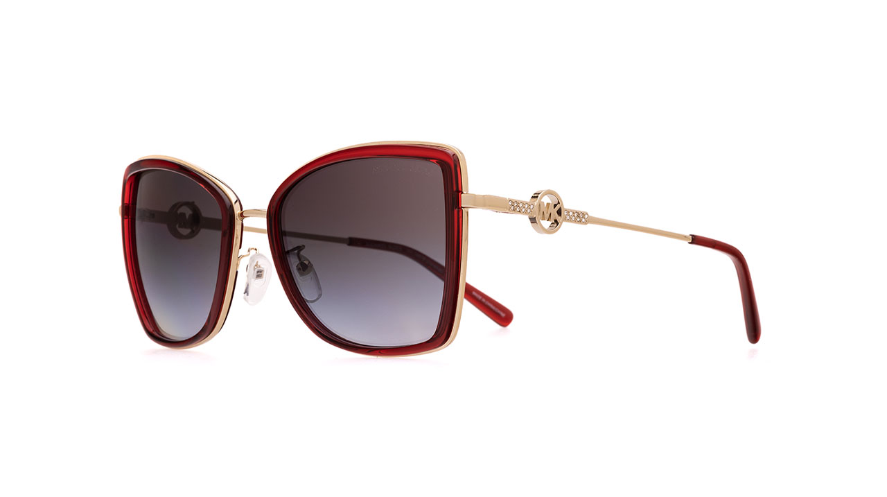 Paire de lunettes de soleil Michael-kors Mk1067b /s couleur rouge - Côté à angle - Doyle