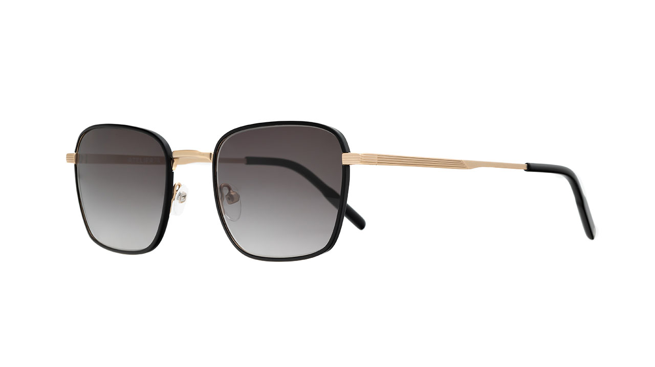 Paire de lunettes de soleil Atelier78 Marvin /s couleur noir or - Côté à angle - Doyle
