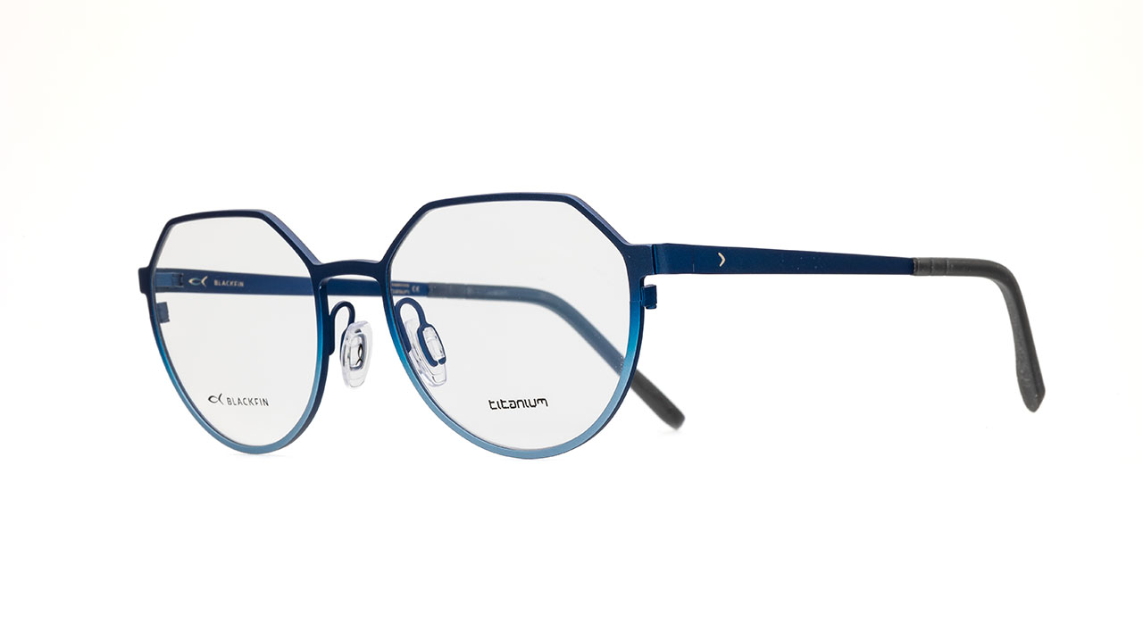 Paire de lunettes de vue Blackfin Bf967 myrtle couleur bleu - Côté à angle - Doyle