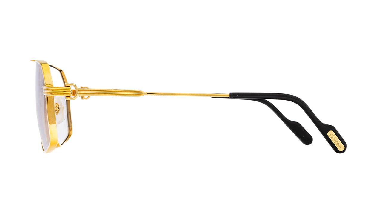 Paire de lunettes de soleil Cartier Ct0270s couleur or - Côté droit - Doyle