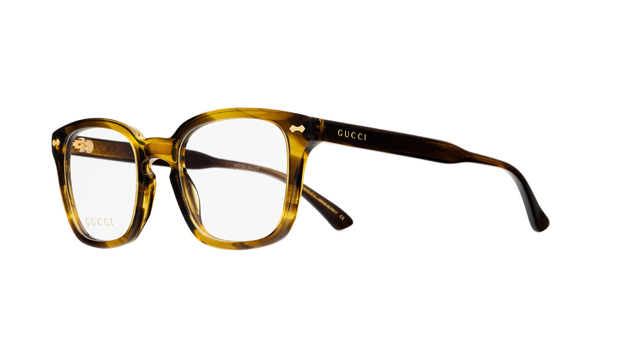 Paire de lunettes de vue Gucci Gg0184o couleur brun - Côté à angle - Doyle