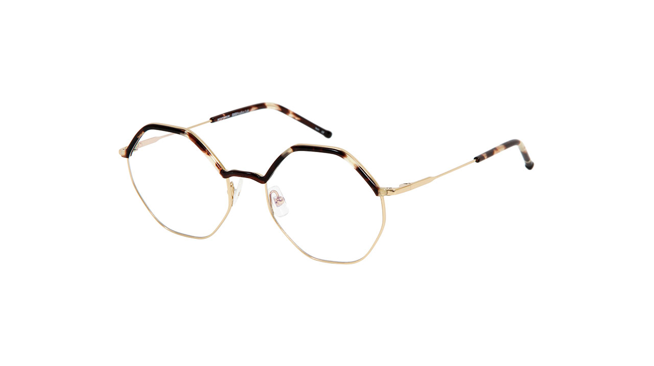 Paire de lunettes de vue Gigi-studio Estelle couleur brun - Côté à angle - Doyle