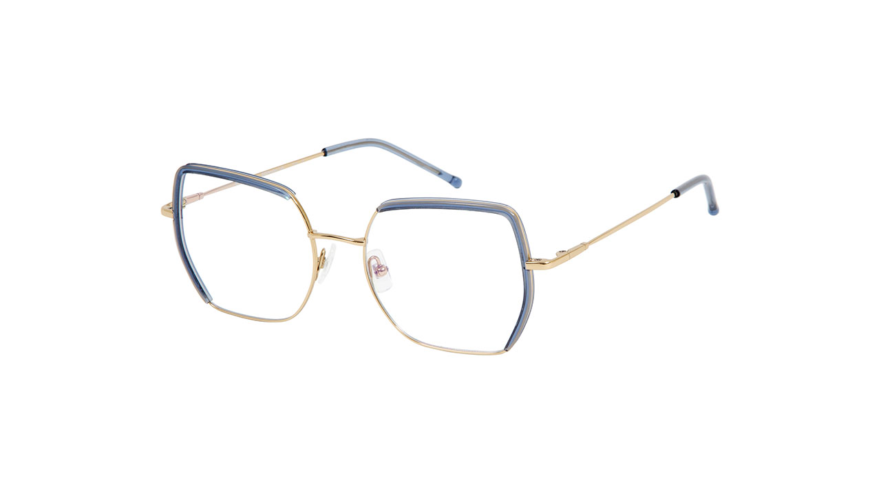 Paire de lunettes de vue Gigi-studio Minerva couleur bleu - Côté à angle - Doyle