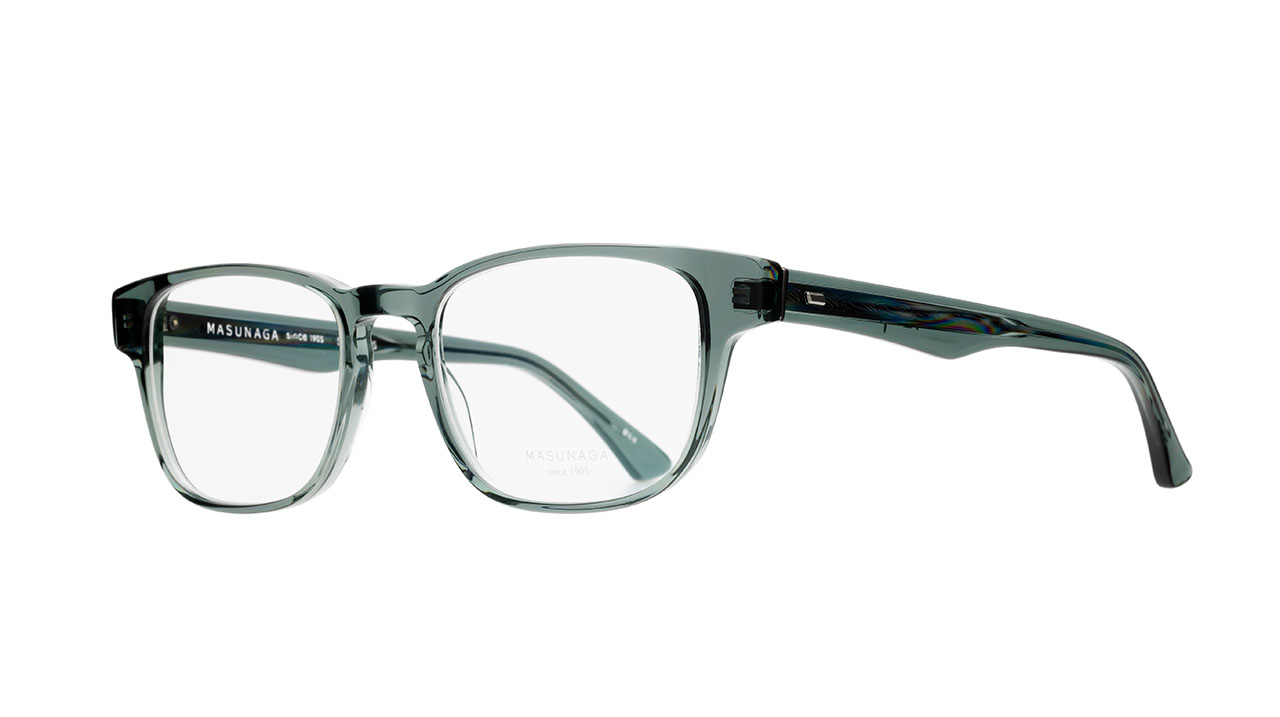 Paire de lunettes de vue Masunaga Mas063 couleur vert - Côté à angle - Doyle