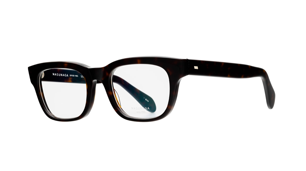 Paire de lunettes de vue Masunaga Mas000 couleur havane - Côté à angle - Doyle
