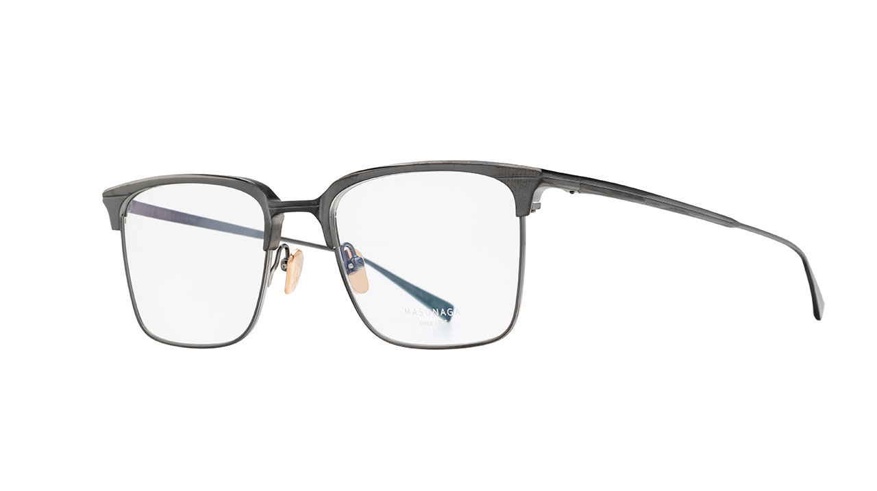 Paire de lunettes de vue Masunaga Waldorf couleur gris - Côté à angle - Doyle
