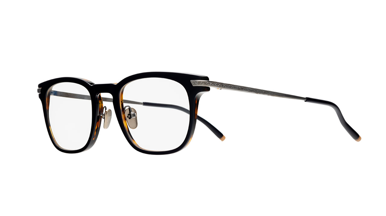 Paire de lunettes de vue Masunaga Rigel couleur bleu - Côté à angle - Doyle