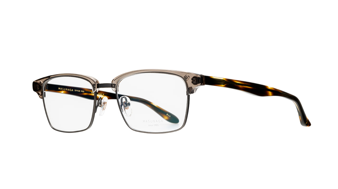 Paire de lunettes de vue Masunaga Gms35 couleur gris - Côté à angle - Doyle