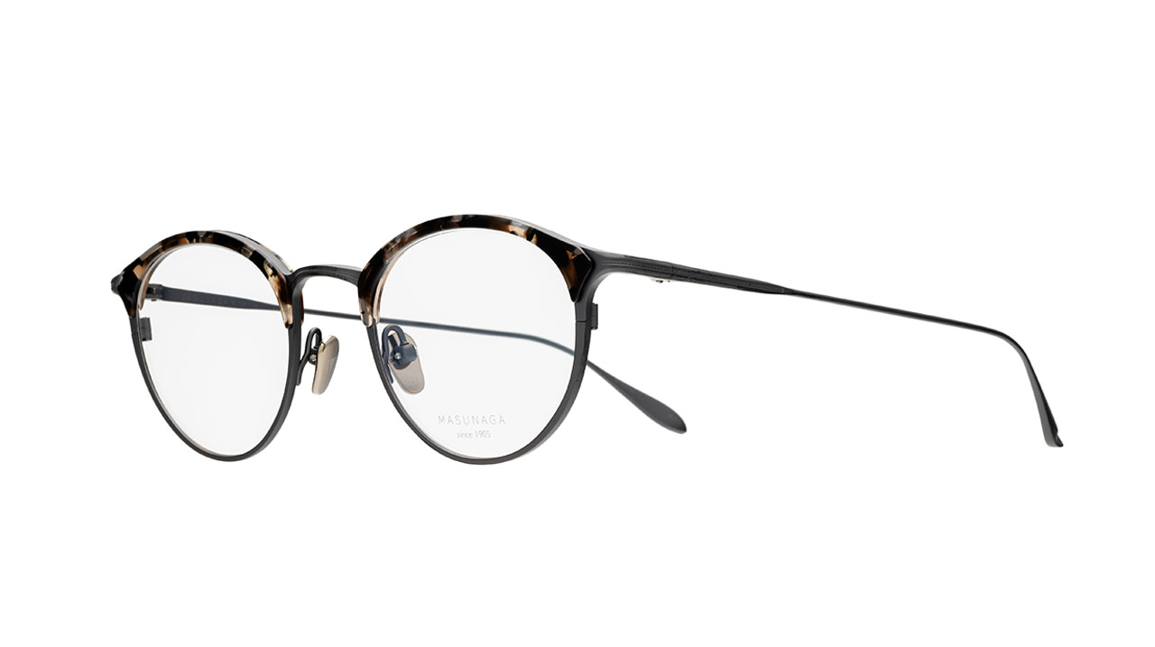 Paire de lunettes de vue Masunaga Coco couleur gris - Côté à angle - Doyle