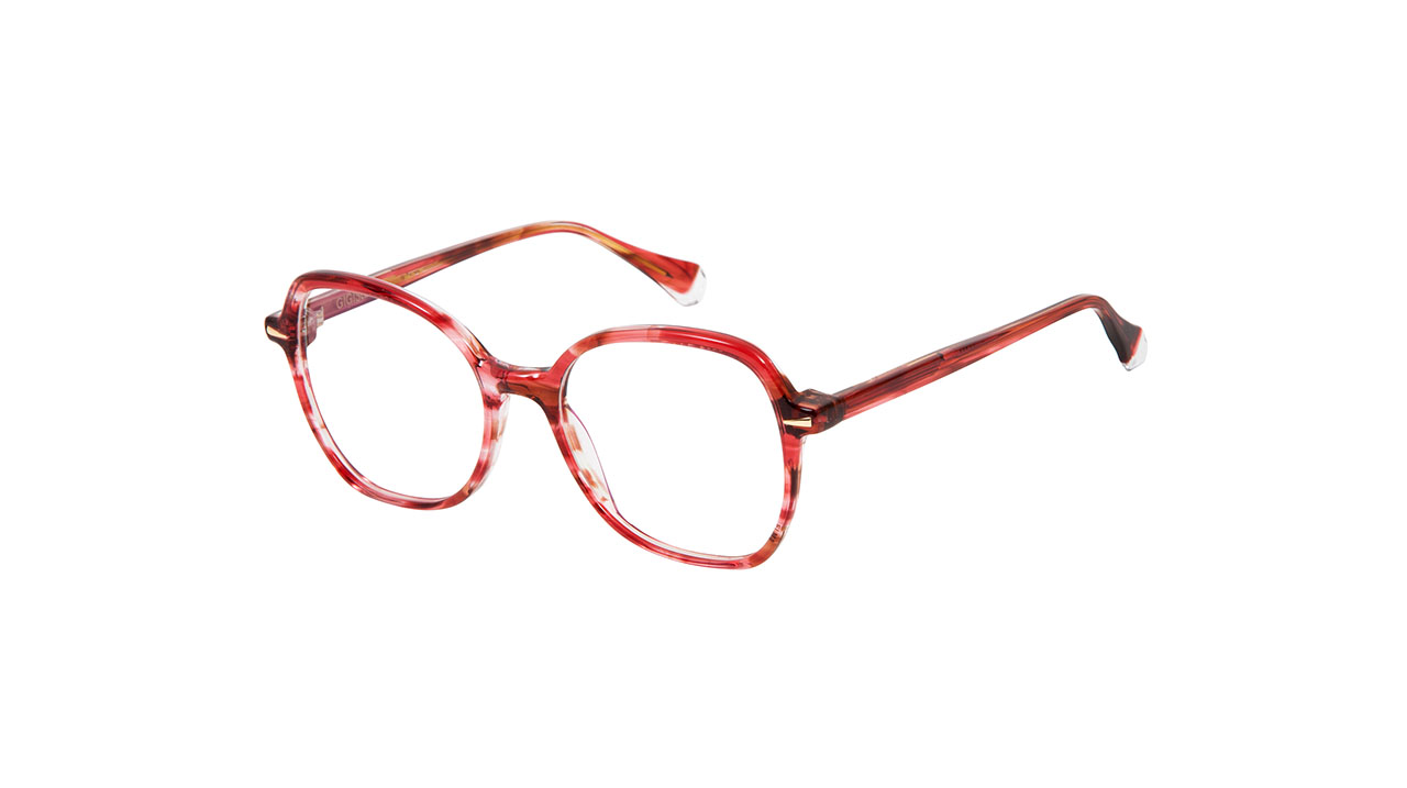 Paire de lunettes de vue Gigi-studio Elma couleur or rose - Côté à angle - Doyle