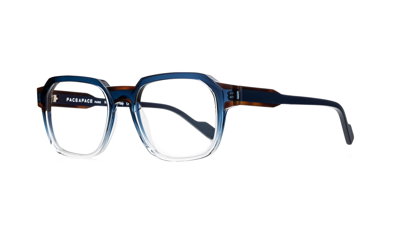 Paire de lunettes de vue Face-a-face Havane 2 couleur bleu - Côté à angle - Doyle