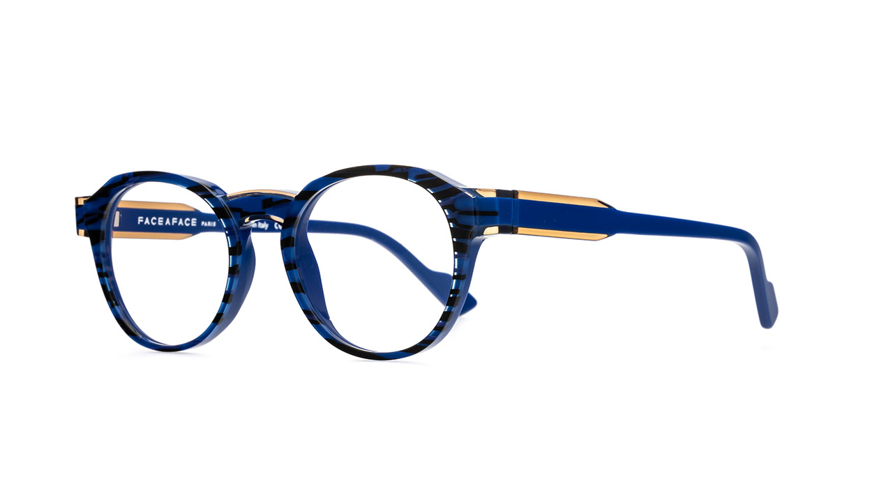 Paire de lunettes de vue Face-a-face Havane 1 couleur bleu - Côté à angle - Doyle