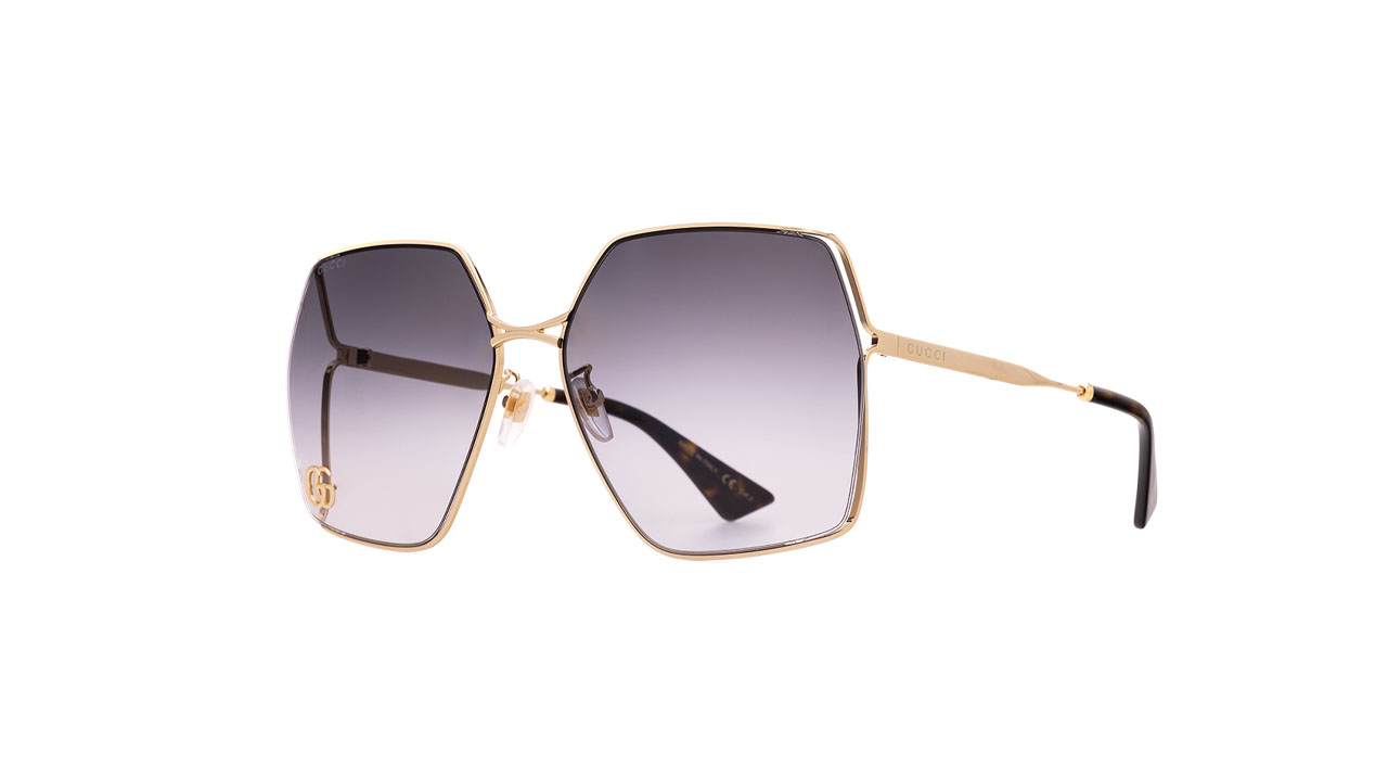 Paire de lunettes de soleil Gucci Gg0817s couleur or - Côté à angle - Doyle