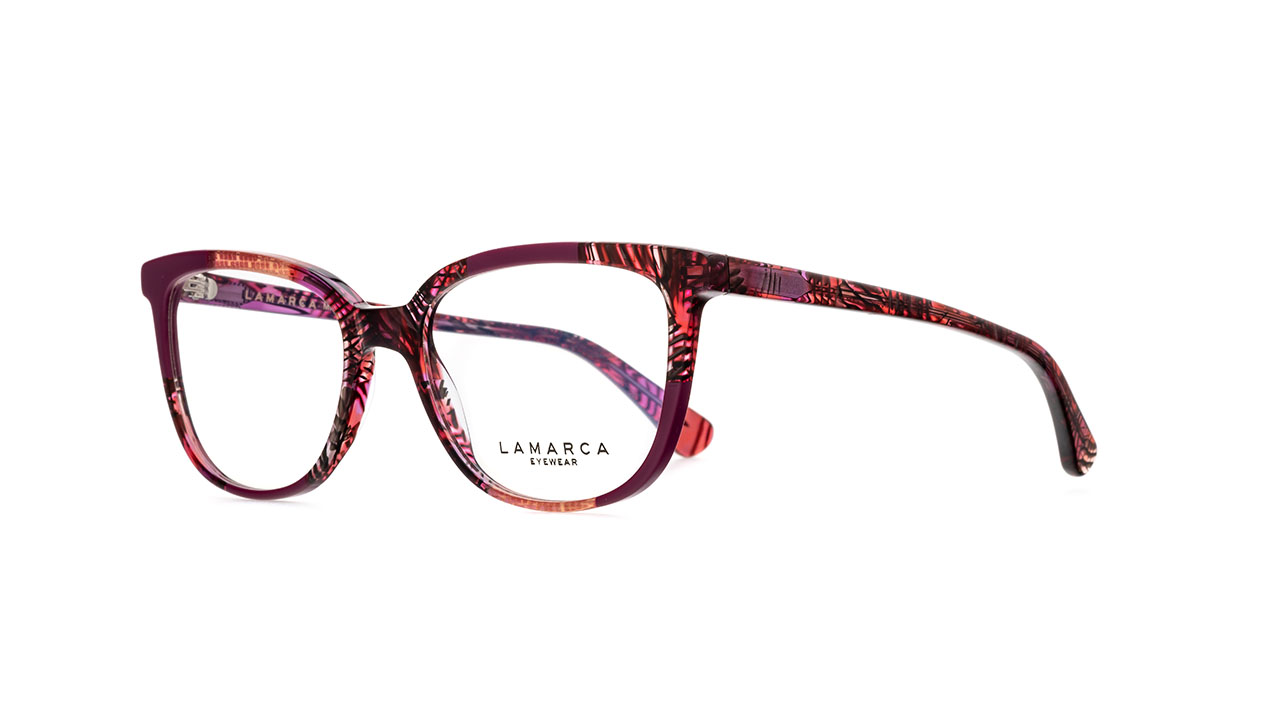 Paire de lunettes de vue Lamarca Mosaico 114 couleur rouge - Côté à angle - Doyle