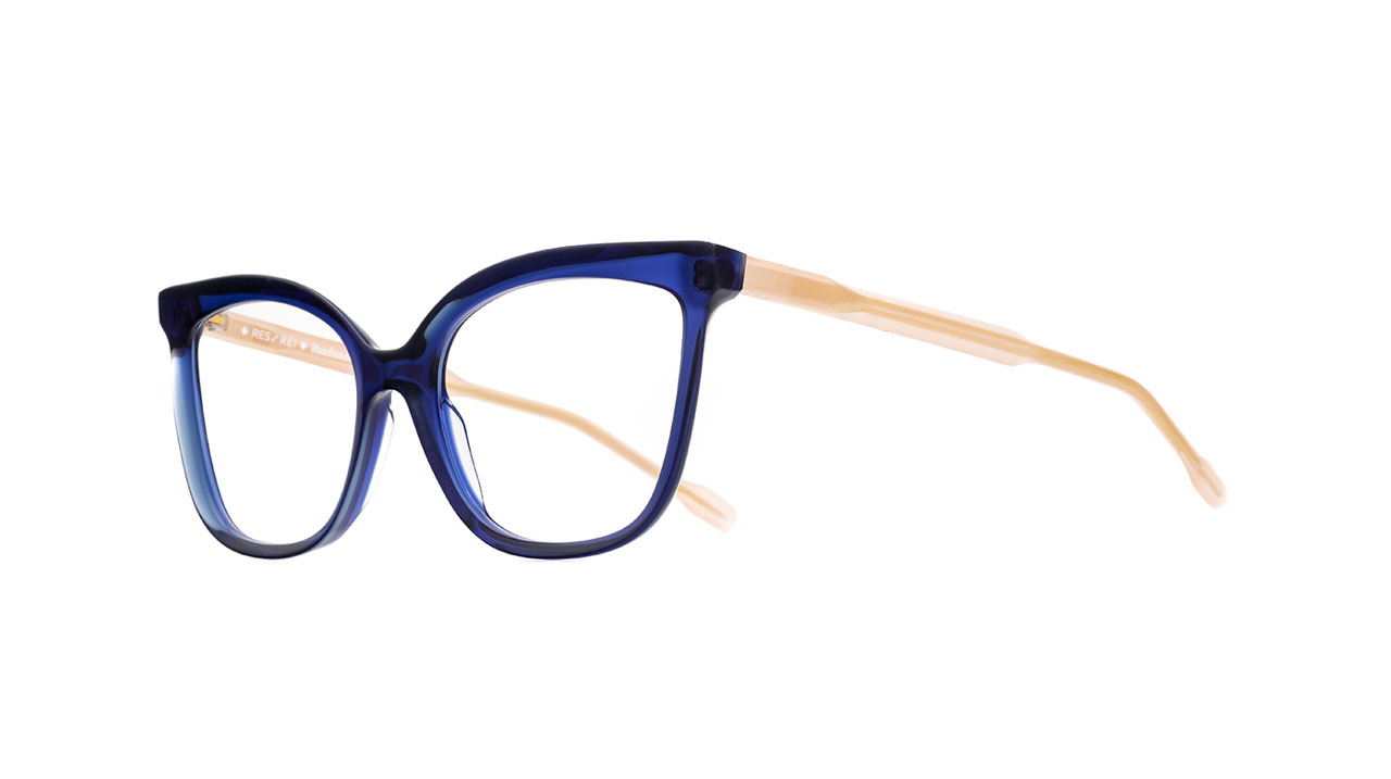 Paire de lunettes de vue Res-rei Pyramid couleur bleu - Côté à angle - Doyle