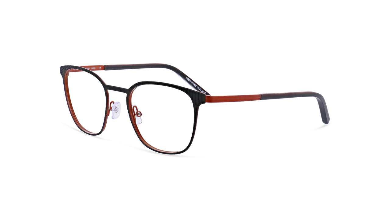 Paire de lunettes de vue Oga 10179o couleur gris - Côté à angle - Doyle