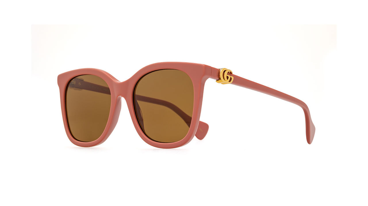 Paire de lunettes de soleil Gucci Gg1071s couleur rose - Côté à angle - Doyle