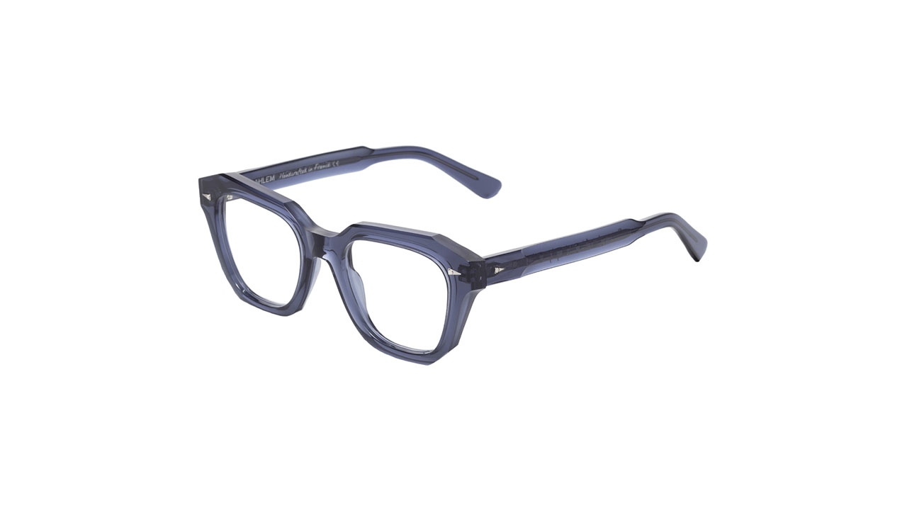 Paire de lunettes de vue Ahlem Pont des arts 8 raw couleur marine - Côté à angle - Doyle
