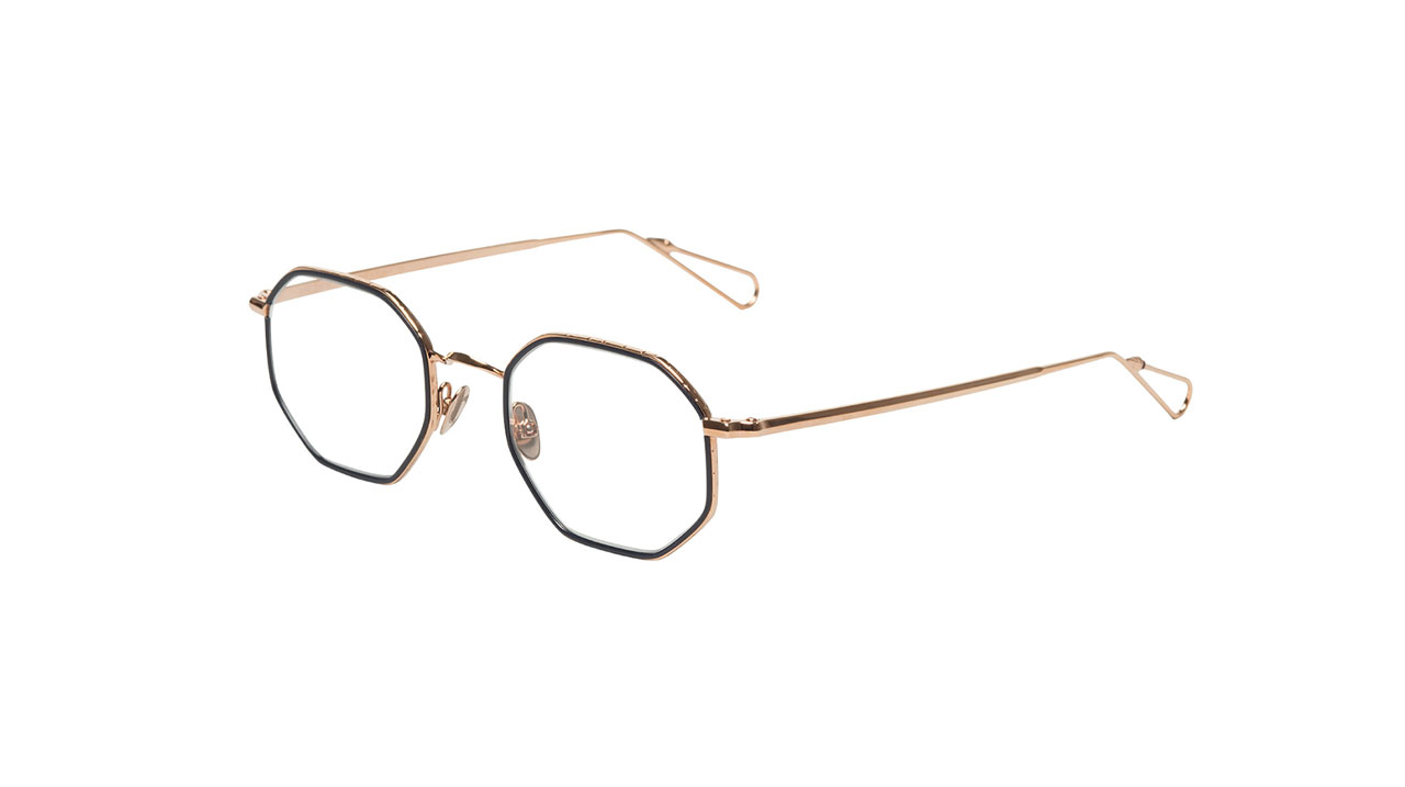 Paire de lunettes de vue Ahlem Luxembourg couleur or rose - Côté à angle - Doyle