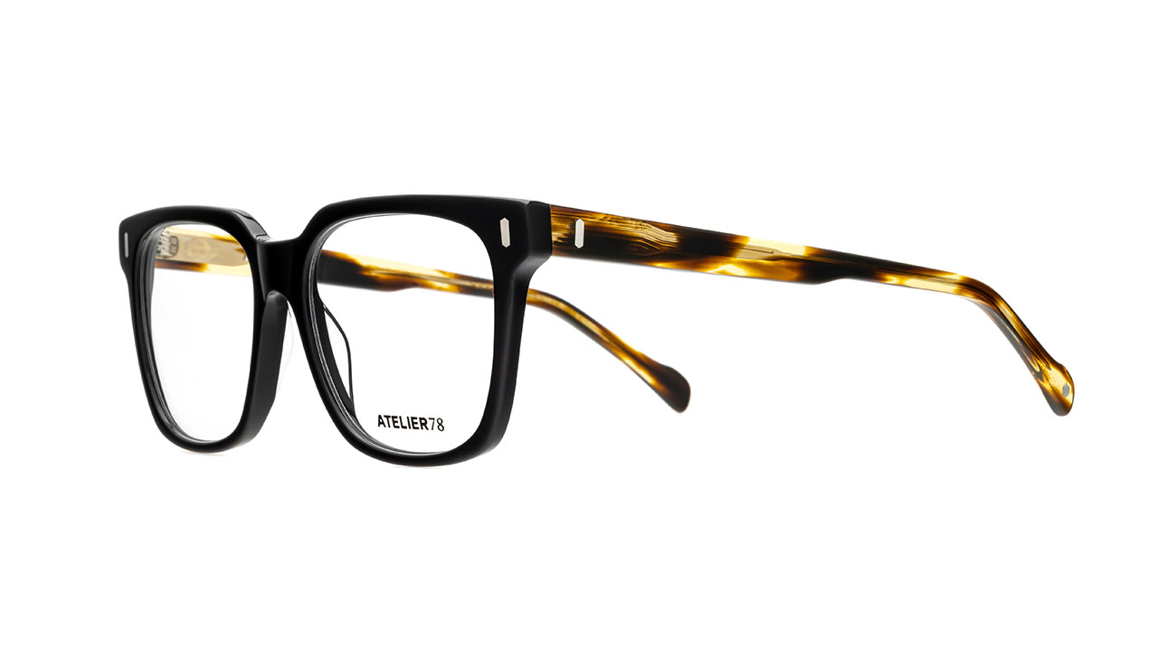 Paire de lunettes de vue Atelier-78 Carlton couleur noir - Côté à angle - Doyle