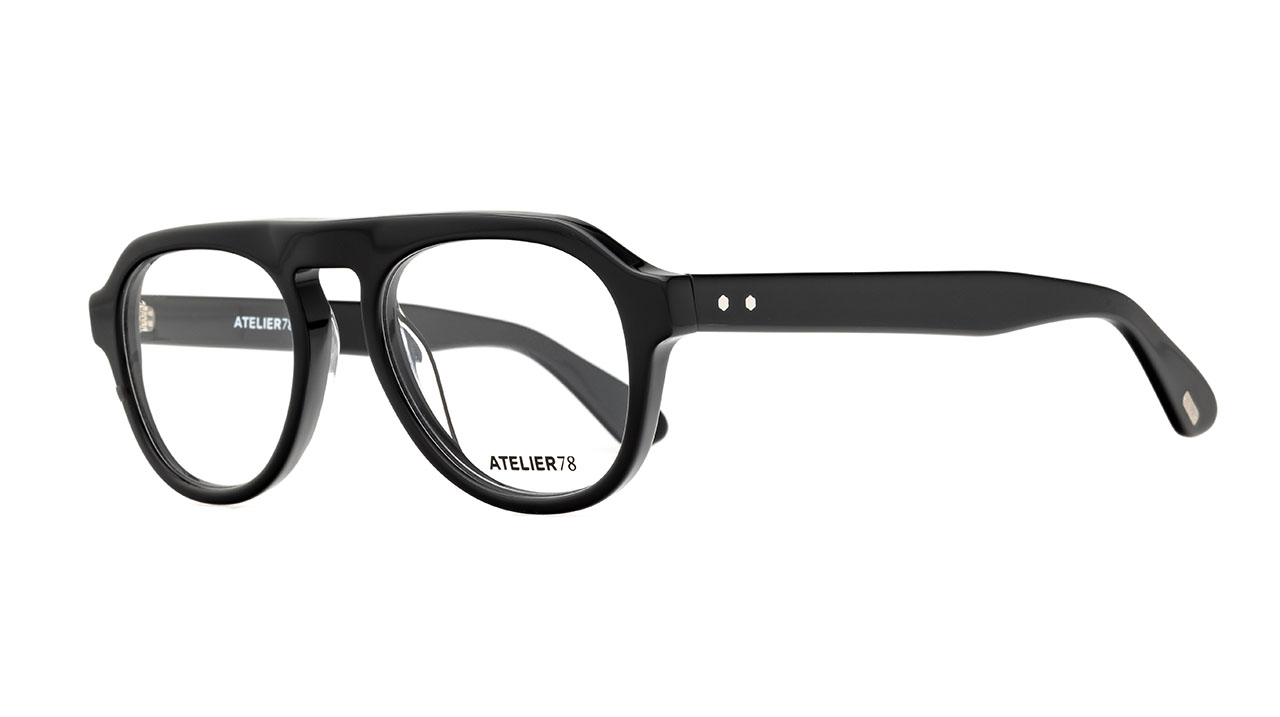 Paire de lunettes de vue Atelier78 Colin couleur noir - Côté à angle - Doyle