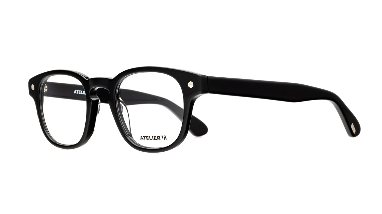 Paire de lunettes de vue Atelier-78 Kennedy couleur noir - Côté à angle - Doyle