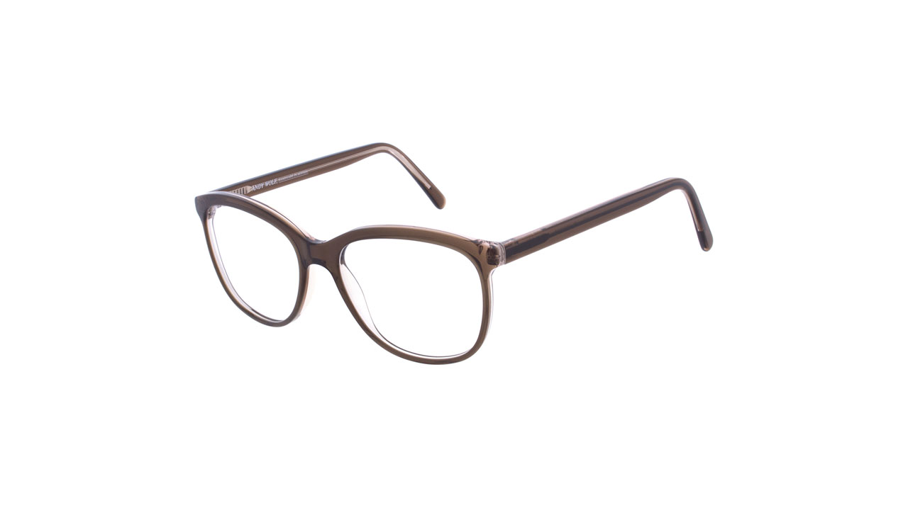 Paire de lunettes de vue Andy-wolf 5120 couleur brun - Côté à angle - Doyle