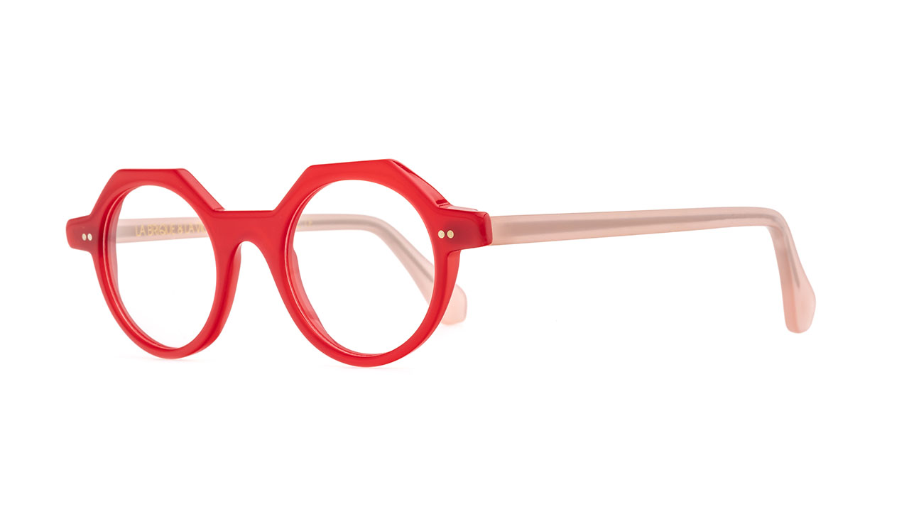 Paire de lunettes de vue La-brique-et-la-violette Tony couleur rouge - Côté à angle - Doyle