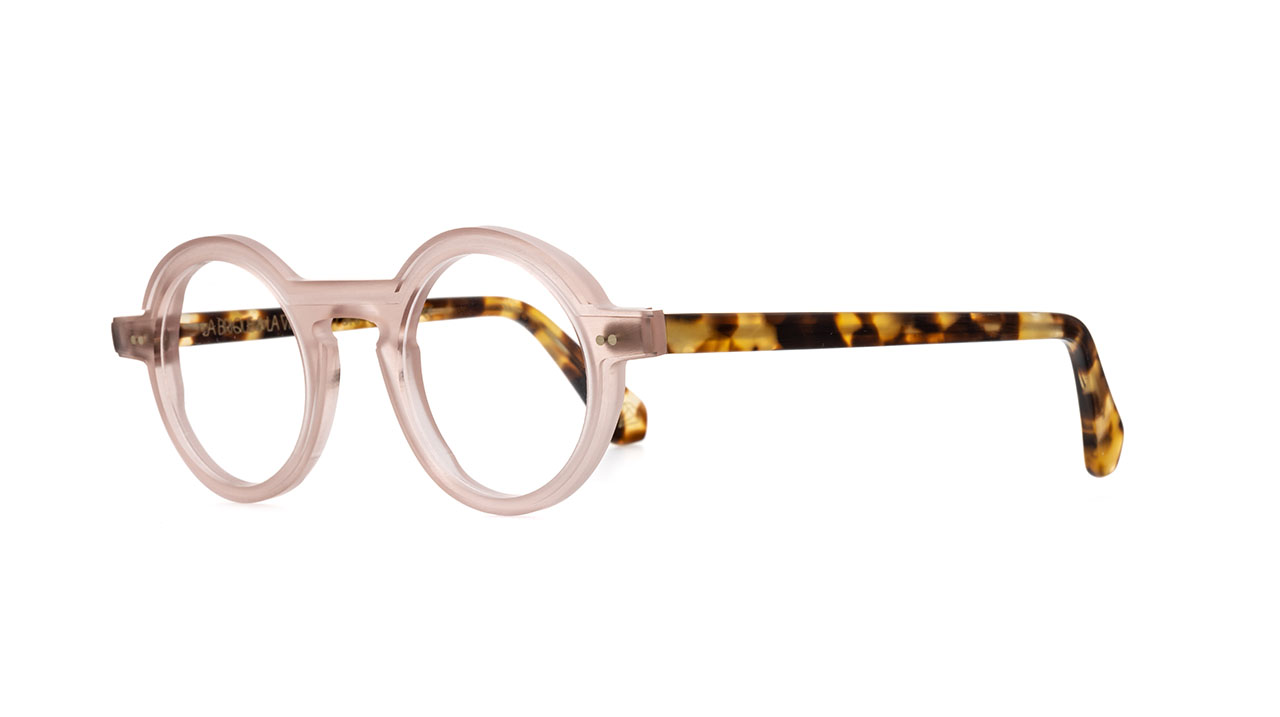 Paire de lunettes de vue La-brique-et-la-violette Min-oscar couleur rose - Côté à angle - Doyle