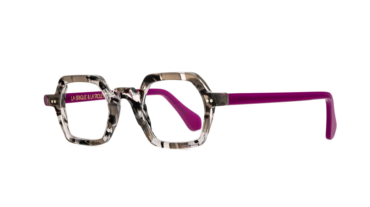 Paire de lunettes de vue La-brique-et-la-violette Squarro couleur mauve - Côté à angle - Doyle